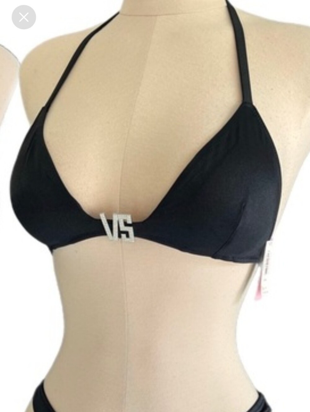 Victoria's secret very sexy VS shine hardware halter bikini swim top  BLACK
